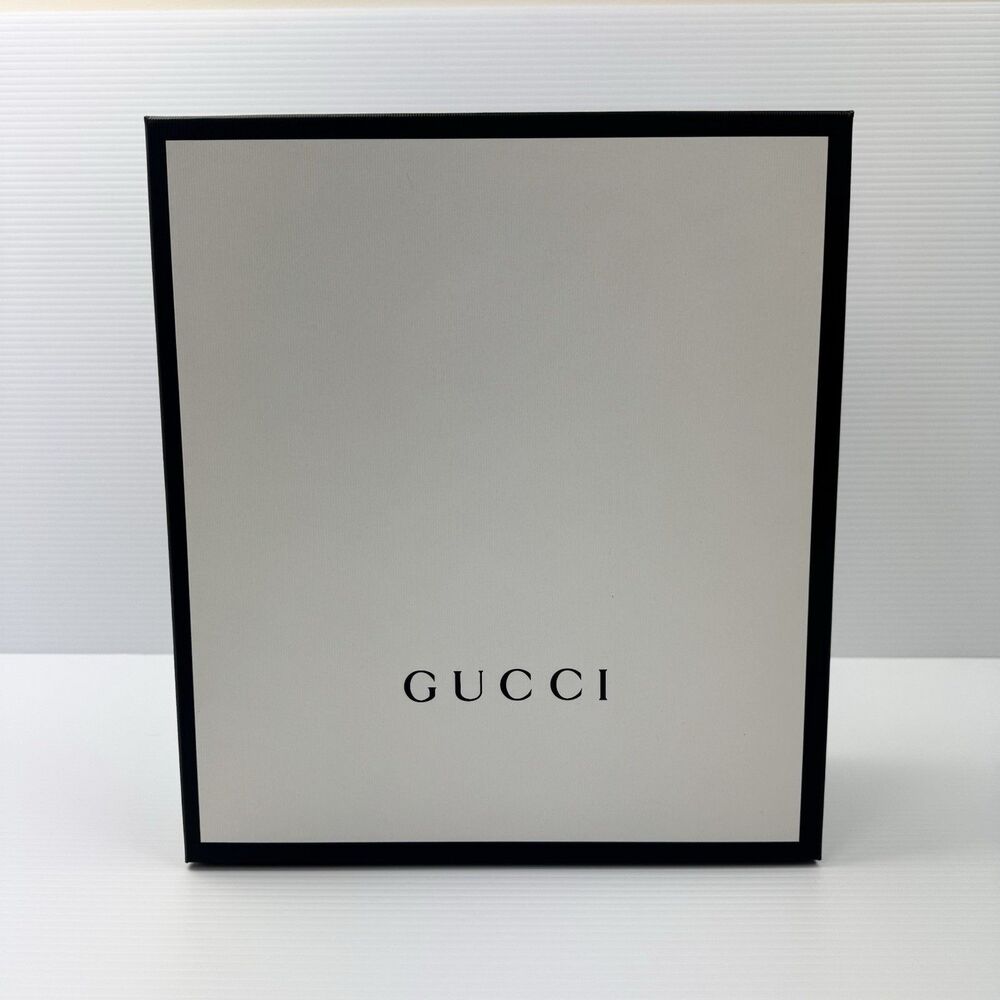 Gucci Empty Gift Box Large Black White 14 x 12 Designer Storage Packaging